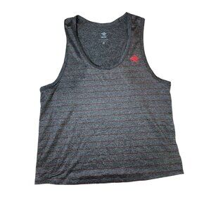 Rabbit Running Mens Striped Gray Tank Top Size Medium Performance Athletic